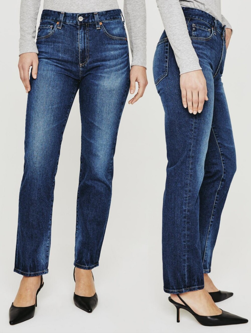 Sz 25 AG Adriano Goldschmied Saige Gondola High-Rise Straight-Leg Women's Jeans